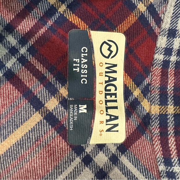 Magellan Shirt Mens M Plaid Flannel Long Sleeve Button Down Heavyweight Cotton - Picture 7 of 7